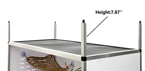 Reptile Enclosure Stand – 7.87'' Stackable Spacer Set for PVC Terrariums, Exclusive Cage Holder for ToxiRium Tanks, 4 Pack-White - size: spacer-silver