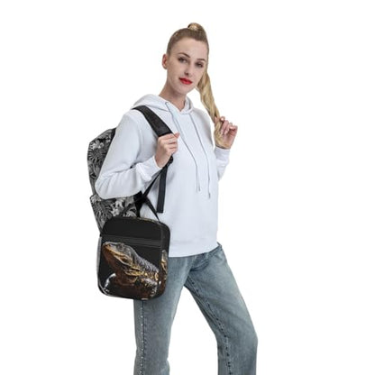 Lunch Bag for Women Men Adult Insulated Reusable Lunch Box Reptile Monitor Lizard Leakproof Cooler Tote Bag Large Capacity Lunch Tote Bags Lunch Container for Work Travel Picnic
