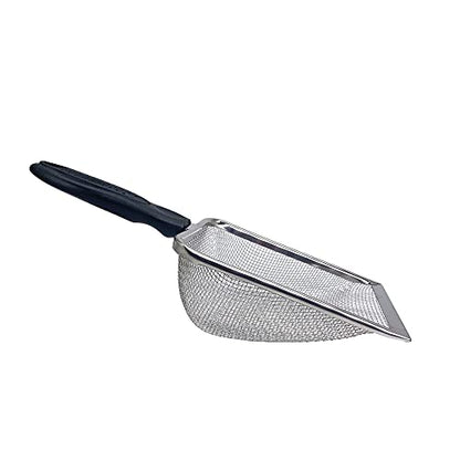 Falltail Stainless Steel Reptile Sand Substrate Scoop Shovel Sifter Fine Mesh Metal Reptile Litter Cleaner Scooper for Sand Bedding