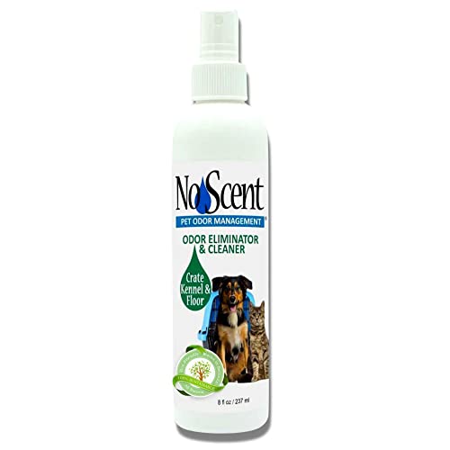 No Scent Crate Kennel & Floor Probiotic Cleaner Spray for Dog Cat Pet Odor Stains (8 Fl Oz / 237 mL) - size: 8 Fl Oz (Pack of 1)