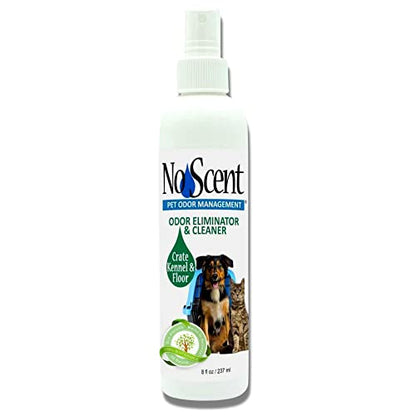 No Scent Crate Kennel & Floor Probiotic Cleaner Spray for Dog Cat Pet Odor Stains (8 Fl Oz / 237 mL) - size: 8 Fl Oz (Pack of 1)