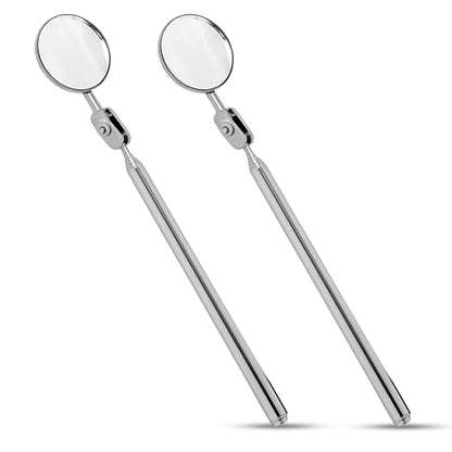 2-Pack Telescopic Insp Mirror 5-21" Swivel | Extend And Swivel To Inspect Hard To Reach Mechanical Spots - color: Mirror