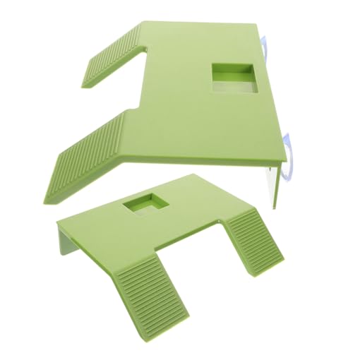TOYANDONA 2pcs Turtle Floating Dock Ramp with Suction Cups Tortoise Climbing Platform for Aquariums Easy to Clean Basking Area for Healthy Turtles Multifunctional Tank Supplies - color: Green