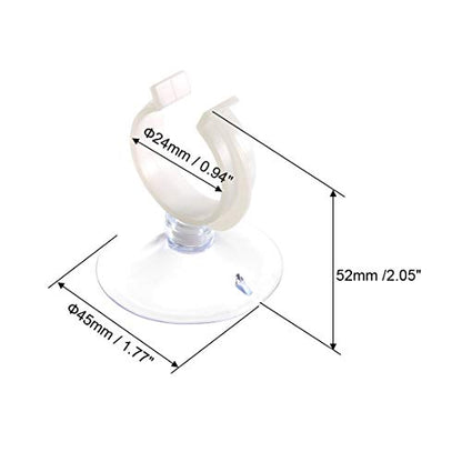 uxcell Aquarium Suction Cup Clips Airline Tube Holders Clamps for Fish Tank Clear 24mm 6Pcs - size: 24mm