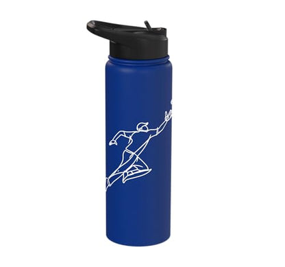 Cricket Keeper Drawing Stainless Steel Insulated Water Bottle - color: Royal Blue