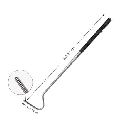 GSHLLO 18-66cm Extendable Catching Hook Stainless Steel Snake Hook Long Reptile Hook Reptile Handling Tool Snake Handling Hook Retractable Hook Tool for Controlling Moving