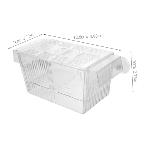 2pcs Self-Floating Fish Breeding Box Double-Layer Aquarium Incubator for Betta Fish Fry Hatching Tank with Divider for Shrimp and Reptiles