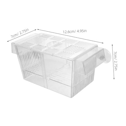 2pcs Self-Floating Fish Breeding Box Double-Layer Aquarium Incubator for Betta Fish Fry Hatching Tank with Divider for Shrimp and Reptiles