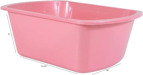 Vakly Plastic Wash Basin, 7 Qt, Rectangular, Graduated, 2 Pack | Hospital bedside soaking tub, Portable washbasin, Washing & cleaning, Foot bath, Face cleansing, Dish washing, Laundry