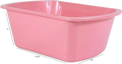 Vakly Plastic Wash Basin, 7 Qt, Rectangular, Graduated, 2 Pack | Hospital bedside soaking tub, Portable washbasin, Washing & cleaning, Foot bath, Face cleansing, Dish washing, Laundry