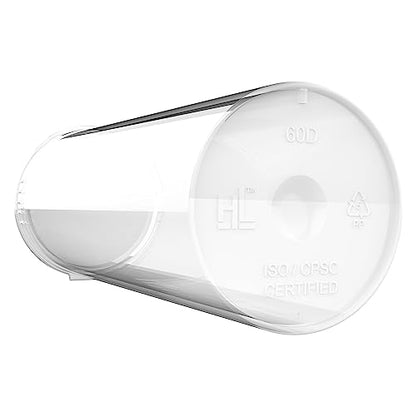 60 Dram CR Plastic Packaging Pop Top Containers - Child Resistant Travel Holder Vial Bottles - 75 qty (Clear) - color: Clear