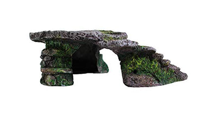 PENN-PLAX Reptology Shale Scape Step Ledge – Decorative Resin for Aquariums & Terrariums – Great for Reptiles, Amphibians, and Fish – Small - size: Small