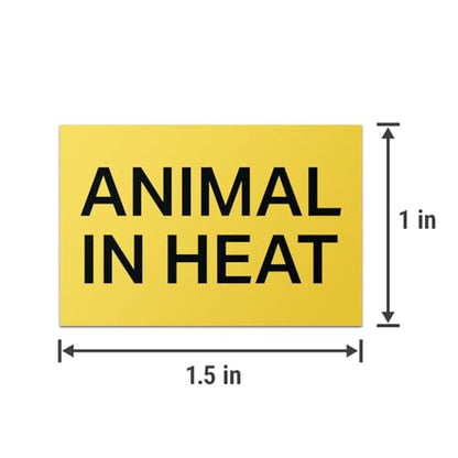 1.5 inch - Animal in Heat Labels (Fluorescent Yellow/Black, 600 Labels) Animal in Heat Stickers for Animal Breeders or Veterinary Offices - size: 600 Stickers