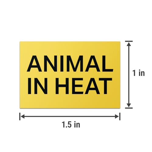1.5 inch - Animal in Heat Labels (Fluorescent Yellow/Black, 300 Labels) Animal in Heat Stickers for Animal Breeders or Veterinary Offices - size: 300 Stickers
