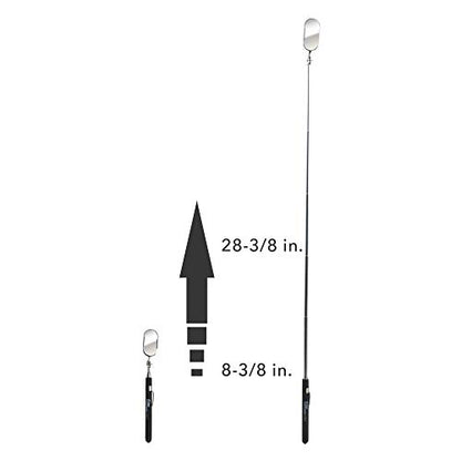 Ullman Devices HTB-2T Oval Pocket Telescoping Inspection Mirror, 1" x 2" Mirror, 5-5/26" to 28-1/4" Handle