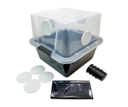 Grower's Select 28Q Cube Mushroom Monotub Fruiting Chamber with Filter Disks and Liner - size: 28 Quart