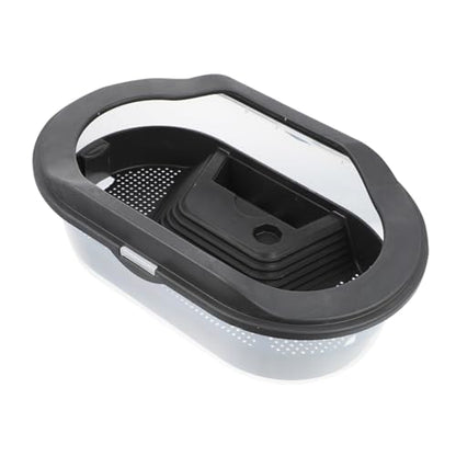 Happyyami 1pc Plastic Turtle Feeding Box Reptile Tank Basking Platform Drainage System for Aquatic Tortoise Habitat and Pet Environment