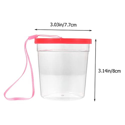 Toddmomy Transparent Reptile Breeding Container for Small Turtles Spiders and Insect Feeding Box with Smooth Surface Lightweight Portable Reptile Raising Cup for Crickets and Random Color