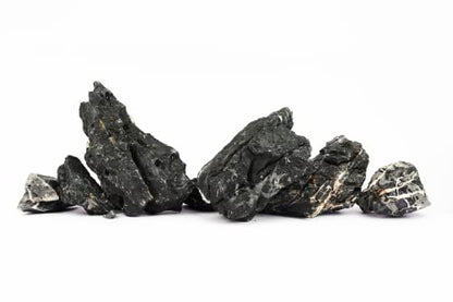 Dark Seiryu Stone Aquascaping Rock 36lb Planted Aquarium Iwagumi | Dark veined texture; iwagumi, planted aquascape - size: 09 Dark Seiryu Stones(3-11inch,36lbs)