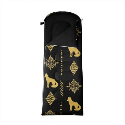 Erosebridal Sugar Skull Kids Sleeping Bag Southwestern Aztec Western Camping Blanket for Hiking Travel Hunting Sleep Bag - color: Black Yellow Gold 19
