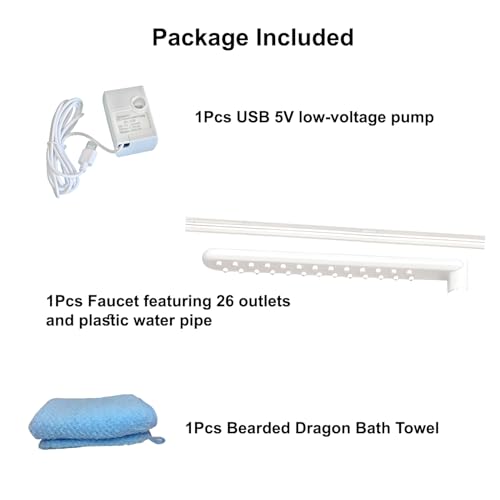 Bearded Dragon Bathtub Accessories with Lizard Towel, Accessories for Bearded Dragon Pool, Bearded Dragon Accessories for Tank, Bearded Dragon Accessories, Bearded Dragon Fountain