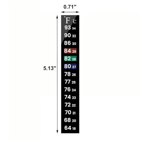 AQUANEAT 6 PCS Aquarium Thermometer Strips, Fish Tank Thermometer Sticker, Terrarium Water Temperature Test (5.13" x 0.71") - size: 5.13" x 0.71"