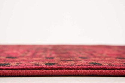 Unique Loom Tekke Collection Area Rug - Sheibani (4' 1" x 6' 1" Rectangle Red/Black) - size: 4' x 6' (Rectangular)