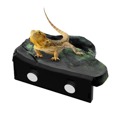 Magnetic Reptile Climbing Ledge, Rock Small Animals Basking Platform | Wall Mount, Detachable, Strong Magnetic Attachment, Vertical Space Saving - size: S