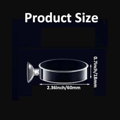 2Pcs Round Transparent Acrylic Fish Tank Feeder Dish with Suction Cups Clear Aquarium Shrimp Feeder Dishes Food Tray Container (60MM)