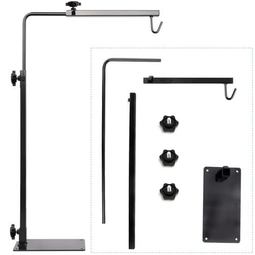 Reptile Lamp Stand – Adjustable Height Heat Lamp Holder for Terrariums & Tanks – Sturdy Metal Clamp & Riser for Bearded Dragon, Turtle, Snake Tank Accessories,Max. Terrarium Height: 14 inches - size: 15'' to 26'' Height