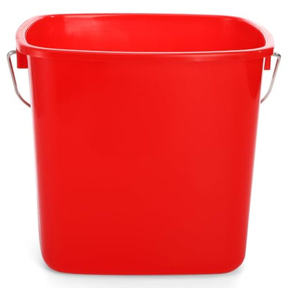 SOUJOY 7 Pack 3 Quart Cleaning Bucket, Plastic Small Sanitizing Bucket with Handle, Multi-Purpose Mini Square Pails for Kitchen, School, Offices, Household and Commercial Use, Red