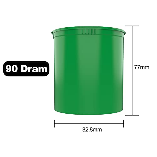 90 Dram CR Plastic Packaging Pop Top Containers - Child Resistant Travel Holder Vial Bottles - 60 qty (Green) - color: Green
