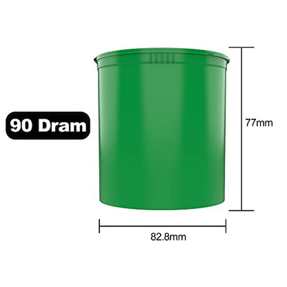 90 Dram CR Plastic Packaging Pop Top Containers - Child Resistant Travel Holder Vial Bottles - 60 qty (Green) - color: Green