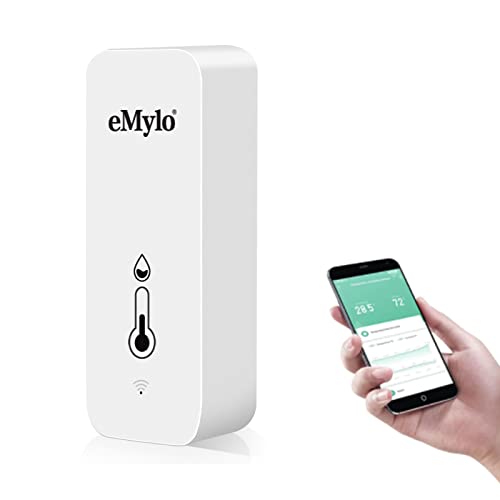eMylo WiFi Hygrometer Indoor Thermometer Room Thermometer and Humidity Meter, Mini Humidity Gauge with Notification Alerts & Data Storage, Temperature Humidity Monitors for Home, Greenhouse, Baby Room