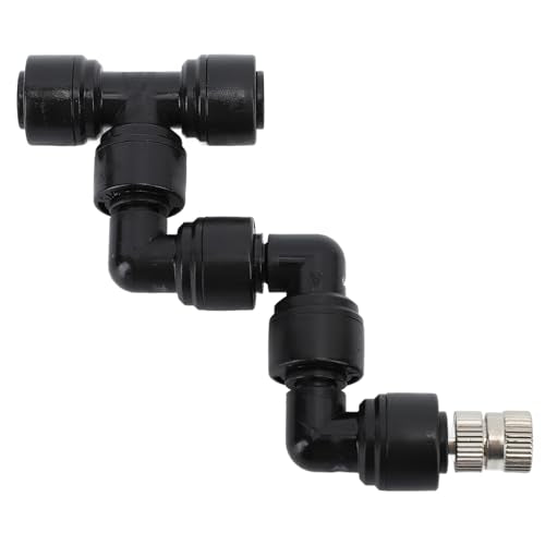 Reptile Mister Nozzles, 360 Degree Adjustable Reptile Cooling System Nozzles, Fine Mist Spray for Rainforest Tank Greenhouse Courtyard, Durable Plastic and Copper Construction with