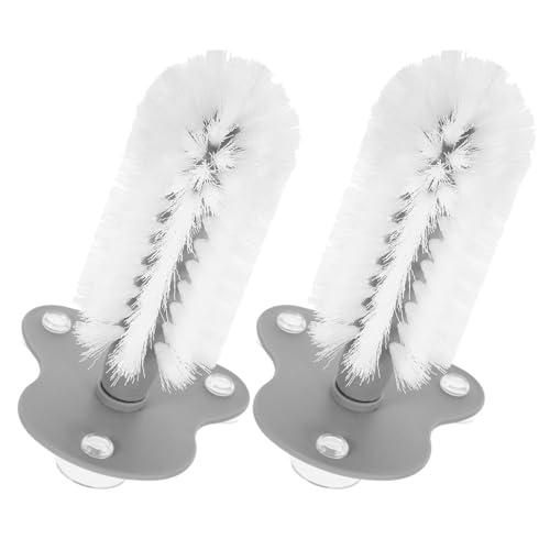 FOMIYES 2pcs Turtle Shell Scrub Brush with Suction Cup for Aquarium Tank Detachable Brush Head Removes Stubborn Dirt Abs Material for Reptile Tank Accessories