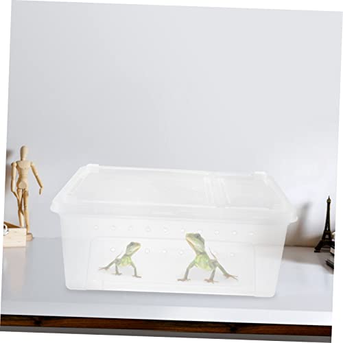 UPKOCH 1pc Transparent Plastic Reptile Box for Spider Scorpion Gecko Snake Tortoise Case with Ventilation for Transport and Feeding of Pets White