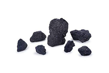 Black Lava Stone Natural Aquascaping Rock 16lb Planted Aquarium | Porous rock; cichlid, shrimp, planted terrarium - size: 04 Black Lava Stones（3-10inch,16lbs）