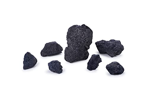 Black Lava Stone Natural Aquascaping Rock 16lb Planted Aquarium | Porous rock; cichlid, shrimp and terrarium - size: 04 Black Lava Stones（3-10inch,16lbs）