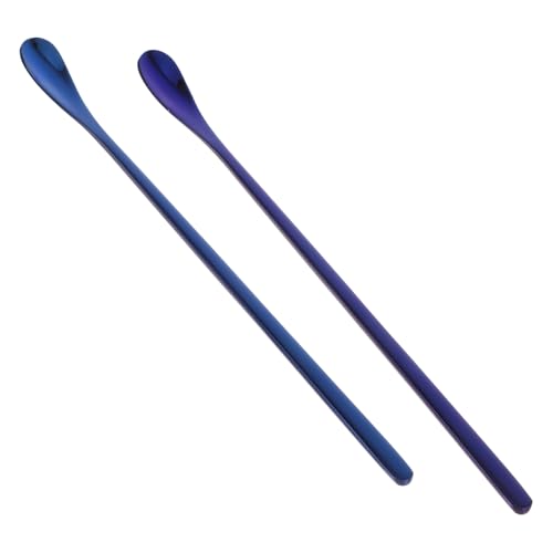 2pcs Sturdy Reptile Spoon Reptile Feeding Tool Dish Gecko Feeding Spoon Pet Supply - color: Blue