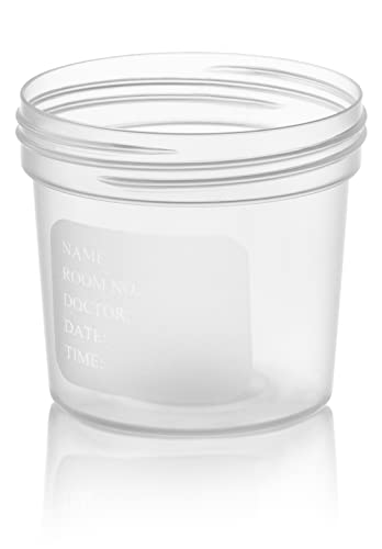 Caremax Supply Specimen Cups with Lids-Leak Proof Lid- High Quality Latex Free Polypropylene Plastic- Non-Sterile- 25 4oz Specimen Jar