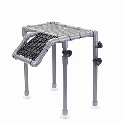 Extra Large Standing Turtle Basking Platform, 13.4" Width Turtle Basking Area with Ramp, DIY Turtle Tank Accessories, PVC Basking Dock for Aquatic Turtles for 75/90/120 Gallon - size: Extra Large