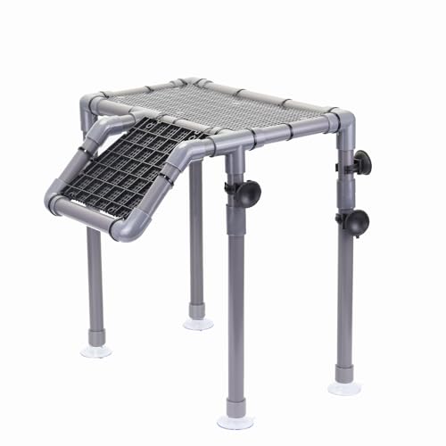 Extra Large Standing Turtle Basking Platform, 13.4" Width Turtle Basking Area with Ramp, DIY Turtle Tank Accessories, PVC Basking Dock for Aquatic Turtles for 75/90/120 Gallon - size: Extra Large