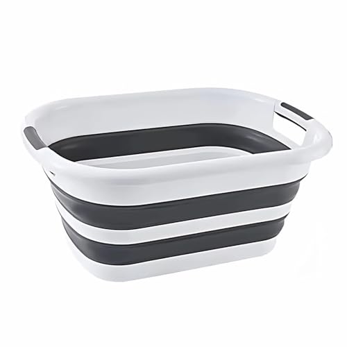 26L/40L Large Collapsible Mop Bucket with Handle for Cleaning, Silicone Portable Pet Bathtub for Puppy Small Dogs Cats, Foldable Laundry Basket Hamper Clothes Storage Bin Space Saving Design (40L) - size: 40L