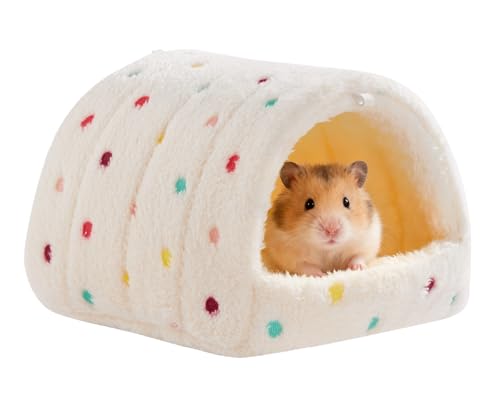 Hamster Hideout Hamster House,Washable Guinea Pig Cage Small Animal Cage Accessories for Mouse Chinchillas Hamsters Hedgehogs Ferrets Bearded Dragons and Rats - color: Beige, size: 6*6in