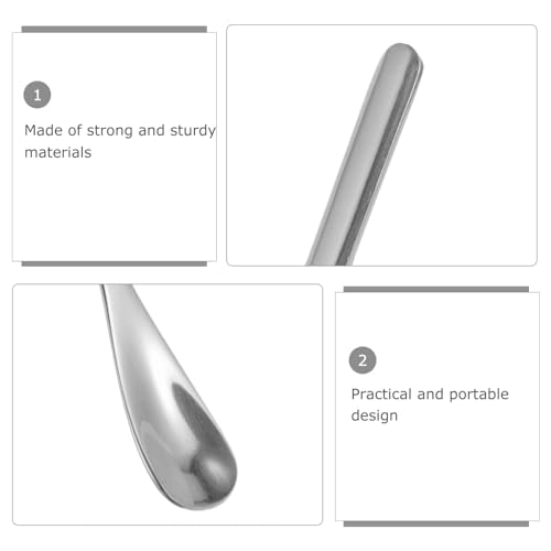 POPETPOP Sturdy Stainless Steel Feeding Spoon Small Pet Food Scoops for Gecko Lizard - color: As Shown