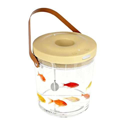 Travel Fish Tank with Light Quiet Oxygen Circulation Clear Bowl | 2000mAh Fish Container for Bait Fishing Kids Indoor Outdoor Sensory Play Reptile