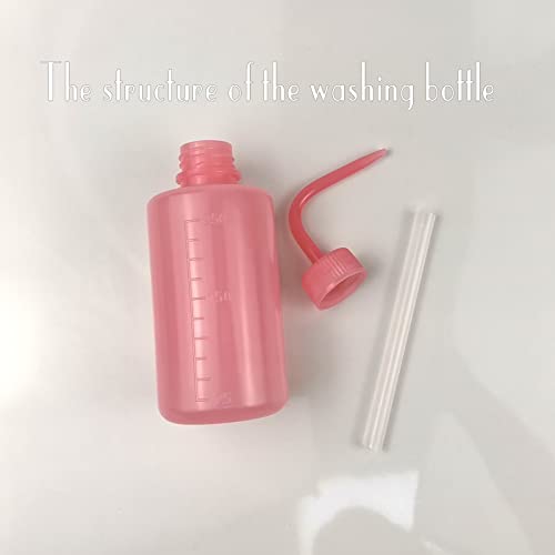 Valchoose 250ml Pink Squeeze Wash Bottles, Angled Nozzle Container,2 Pack | Flexible LDPE Build, Leak-Resistant Reusable Design, Controlled Liquid Flow, Awesome for Watering Plants and Washing Lab Ware - color: Pink, size: 2x250ml
