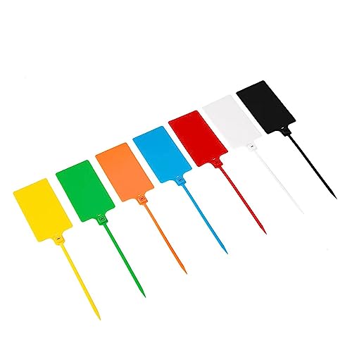 Tenshun 84-Piece Plastic Tag Set - Waterproof, Writable, Multi-Use with Two Pens - color: Mix 7 Color, size: 100 PCS