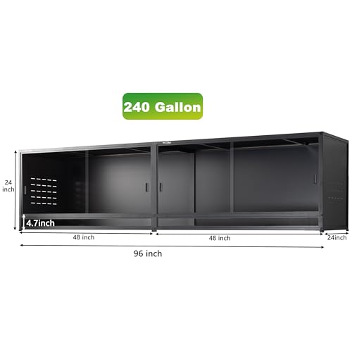 8x2x2 240 Gallon Expandable PVC Reptile Enclosure System, 96 x 24 x 24 Inch Habitat for Bearded Dragons, Ball Pythons and Snakes with Tempered Glass Doors and Lock